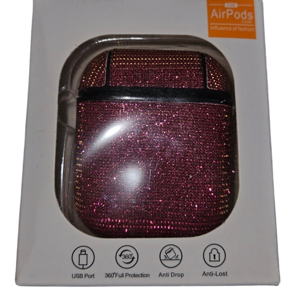 Apple Pink/Gold Sparkle Airpod Case Protector - Picture 1 of 3